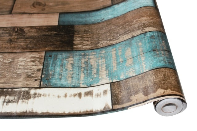 0.45*6m/Roll Vintage Wood 3D self adhesive Wallpaper for walls Rolls Mural Contact paper Living Room Kitchen Bathroom Home Decor