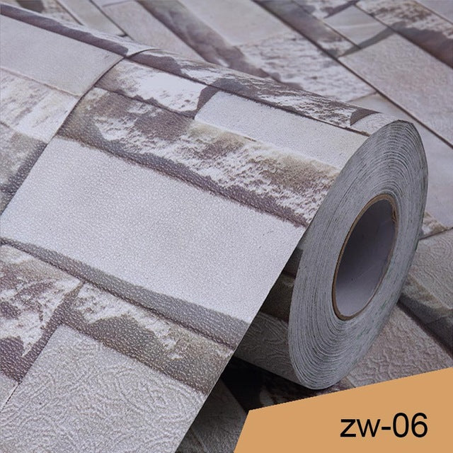 0.4x3M Modern 3D Wallpaper Vinyl Brick Pattern Bathroom Kitchen Waterproof Home Decor Wall Sticker Wallpapers For Living Room